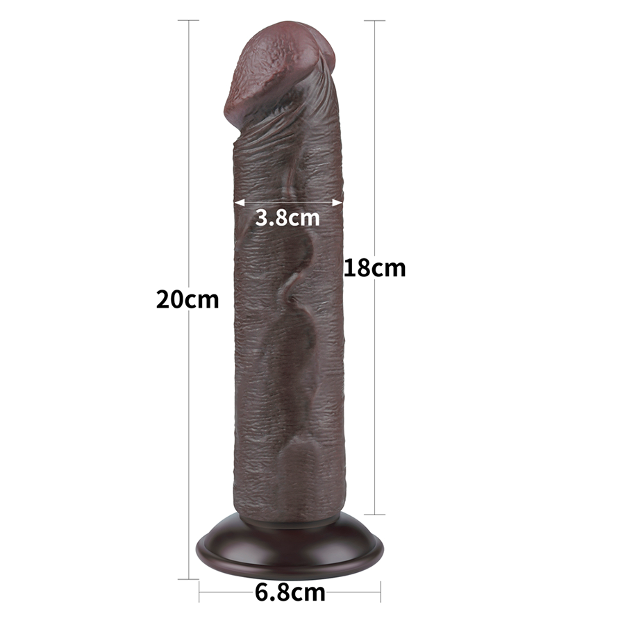 Dildo Realista 8'' Sliding Skin Dual Layer Dong
