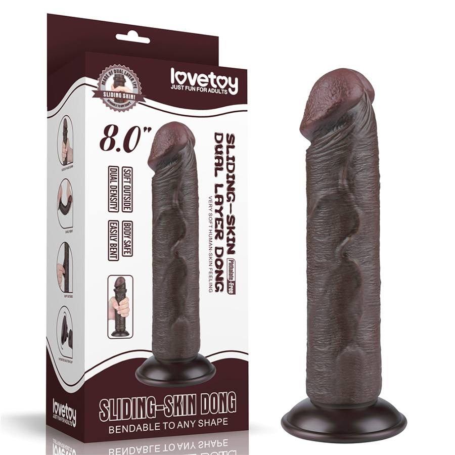 Dildo Realista 8'' Sliding Skin Dual Layer Dong
