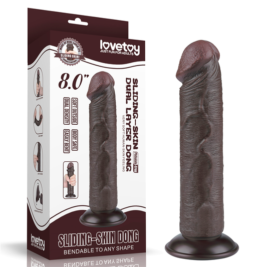 Dildo Realista 8'' Sliding Skin Dual Layer Dong
