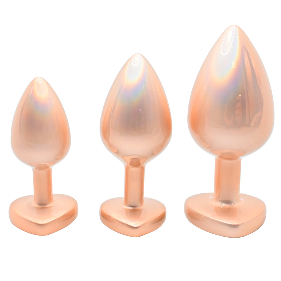 Lovers Skin Anal Plug Gold Metal/Clear Talla S