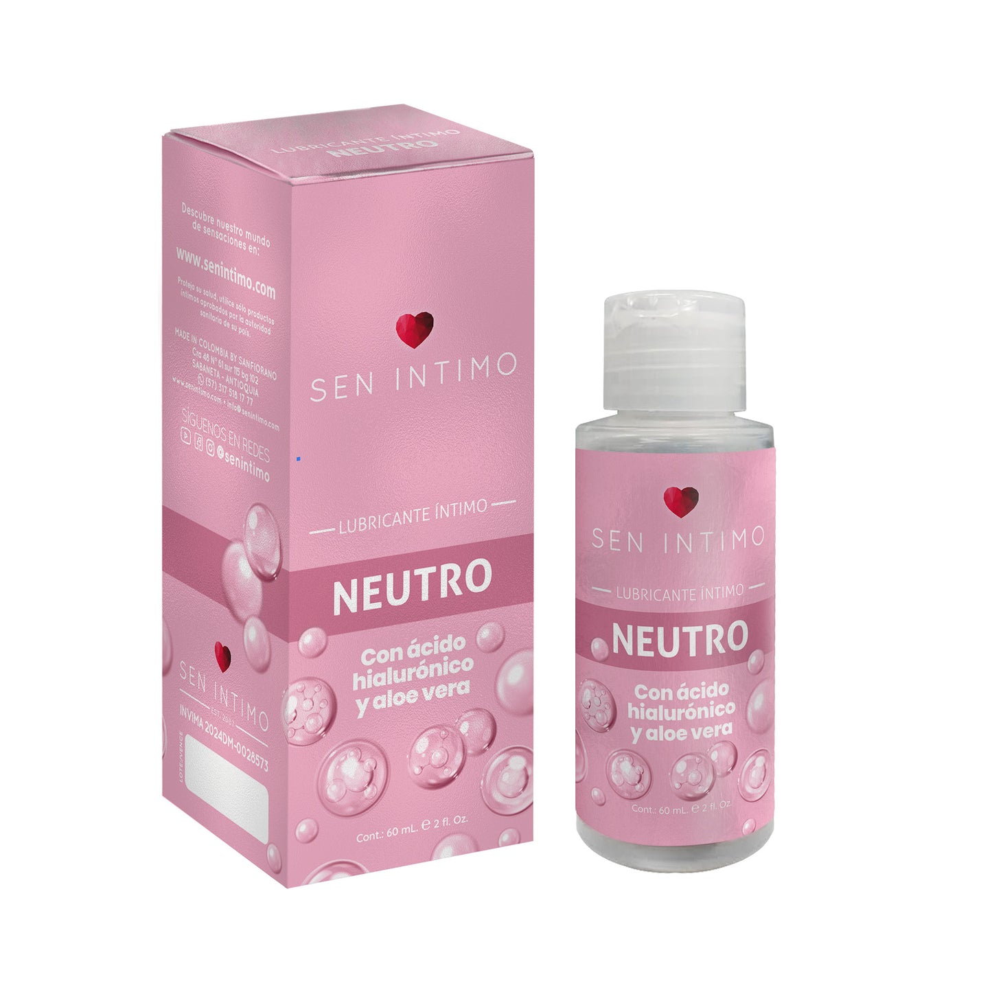 Lubricante Neutro con Ácido Hialurónico y Aloé x 60 ml by Sen Ìntimo
