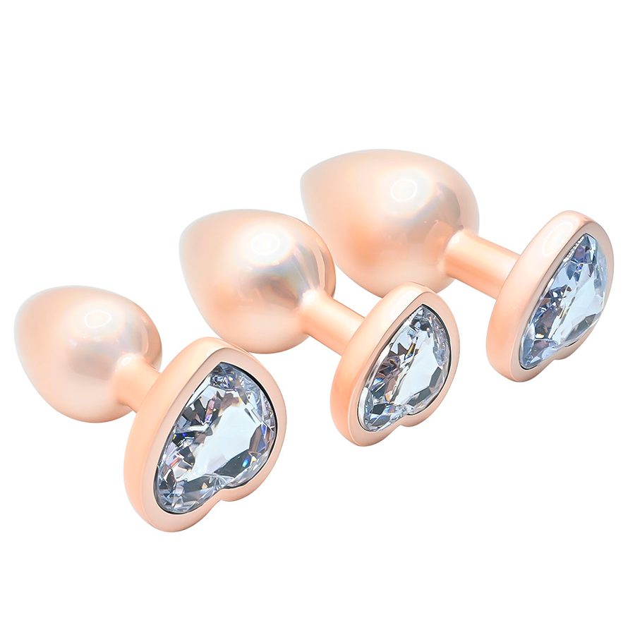 Lovers Skin Anal Plug Gold Metal/Clear Talla S