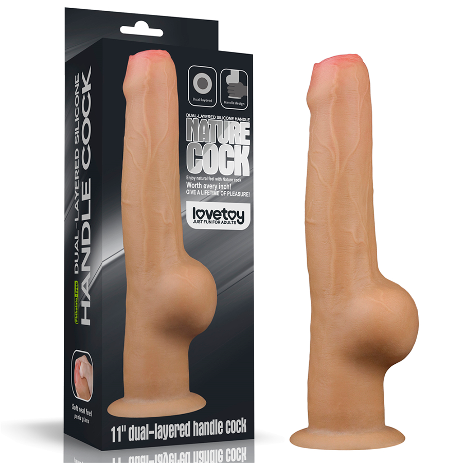 Dildo Realista 11'' Dual Layered Handle Cock