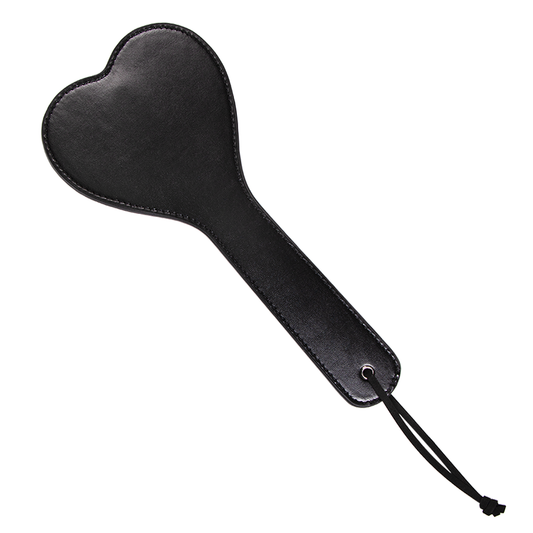 Paleta De Nalgadas Corazón Negro Cuero