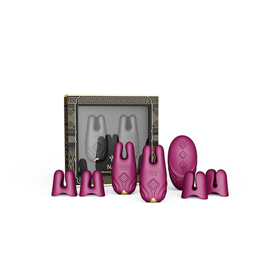 Pinzas Para Pezones y Clitoris de Lujo Nave Velvet Purple Controlado por APP Global by ZALO