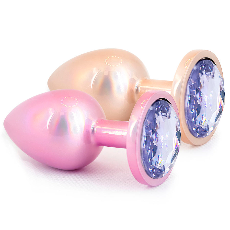 Jewelry Skin Anal Plug Gold Metal/Rose Talla S