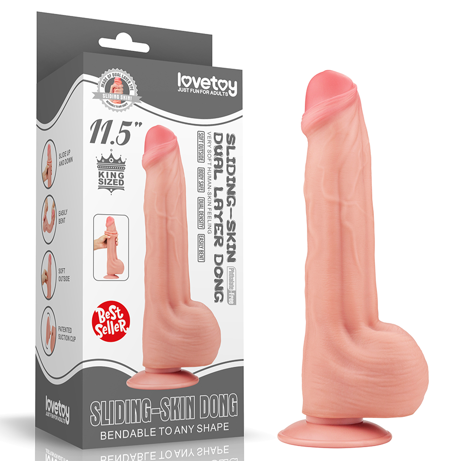 11.5'' King Sized Sliding Skin Dual Layer Dong Flesh