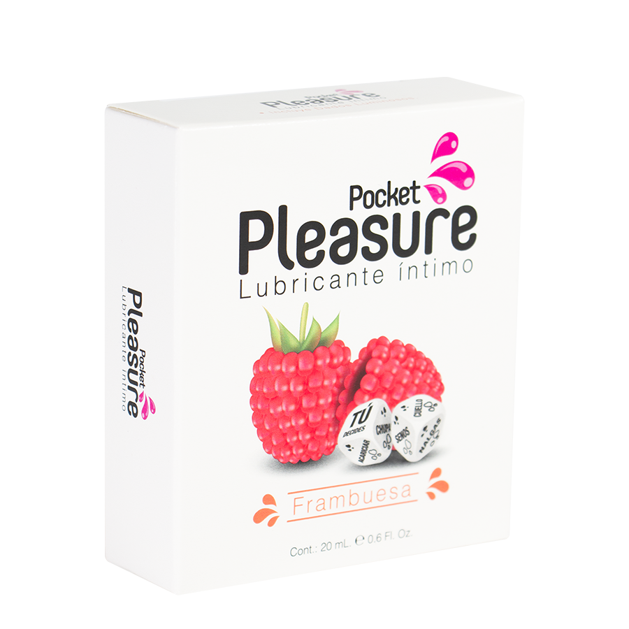 Lubricante íntimo Frambuesa + Dados Eróticos x 20 ml by Pocket Pleasure