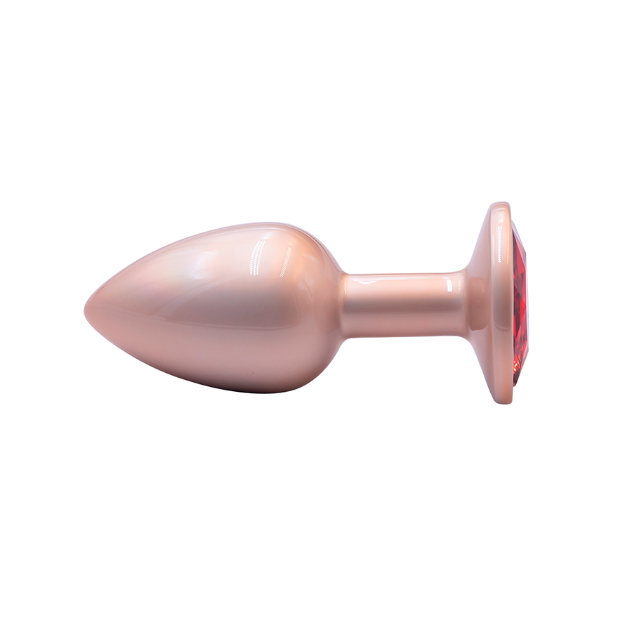 Jewelry Skin Anal Plug Gold Metal/Rose Talla S