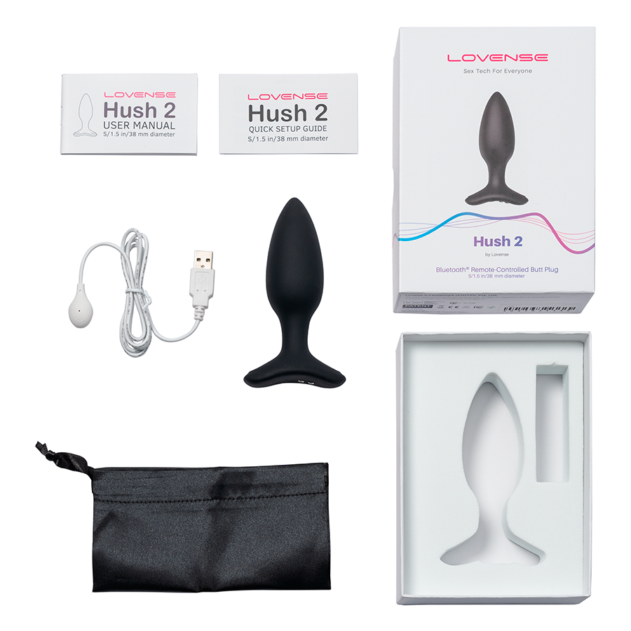 Plug Anal Vibrador Hush 2 (1.5 pulgadas) Controlado por APP Global by Lovense