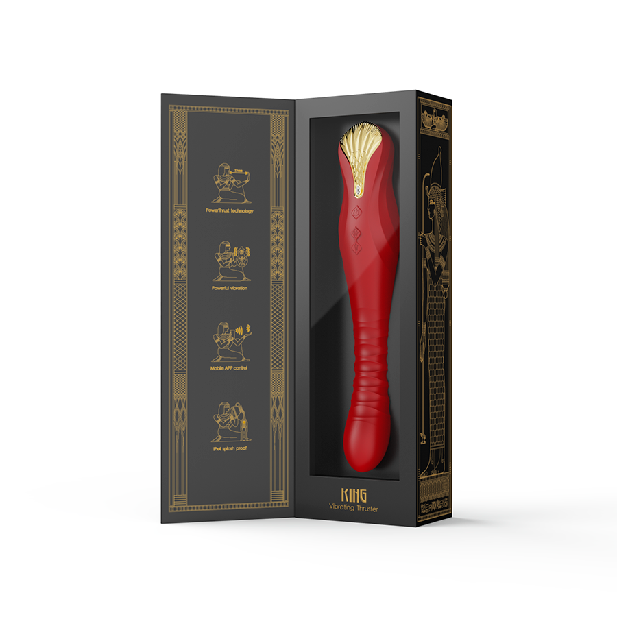 Vibrador de Lujo King Wine Red Controlado por APP Bluetooth by ZALO