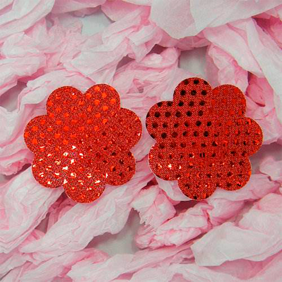 Nipple Red Flower Sequin