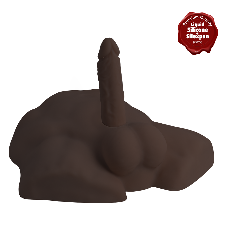 Premium Silicone Realistic Medio Torso de Dildo Intercambiable Brown